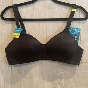 NWT Vanity Fair Body Caress Full Cvg Wire-Free Bra Midnight Black 36B